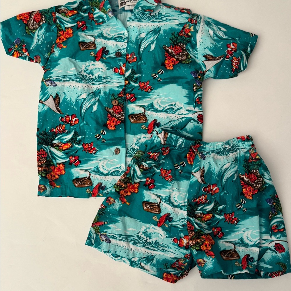Aloha Republic Boys Hawaiian Shirt & Shorts Set - 3T